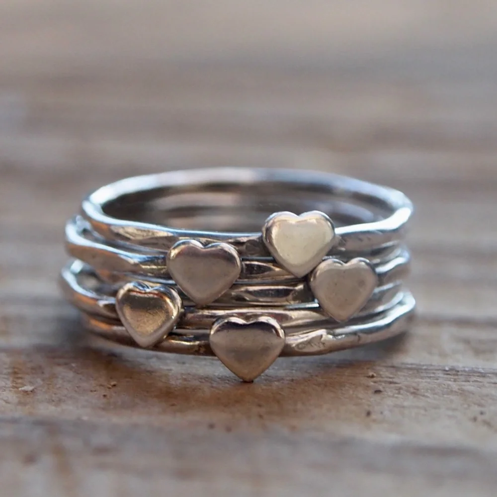 Heart Stacking Rings Set - Picture 8 of 11
